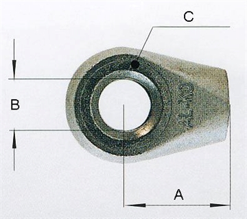Øje med 8mm. gevind og 8 mm. hul