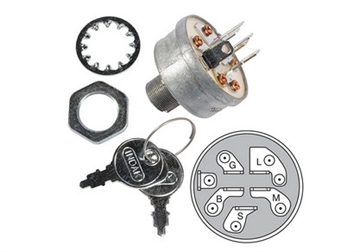 Tændingslås m. 2 nøgler ( 6 ben )